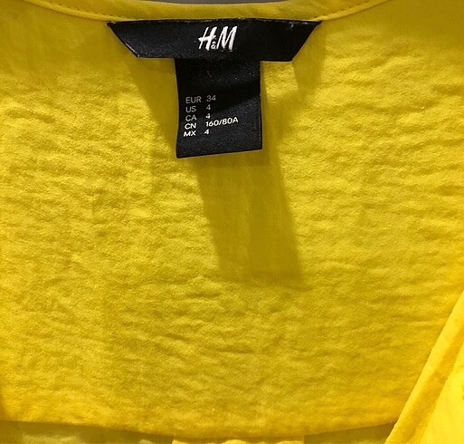 xs Beden sarı Renk #H&M ÇİFT CEPLİ XS S M BEDENE UYGUN