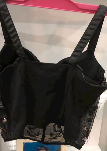 m Beden siyah Renk #ZARA İşlemeli Siyah Mini Bustiyer