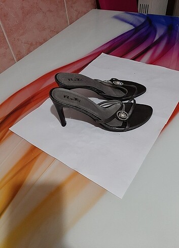 37 Beden gri Renk İnce topuklu stiletto terlik