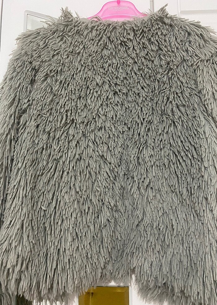 Gri peluş kürk - Görsel 2
