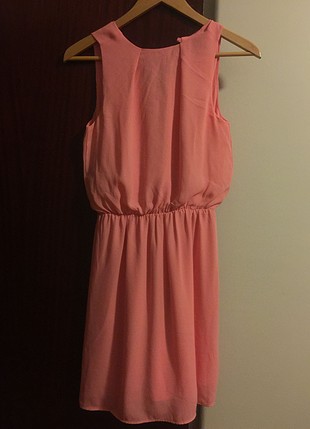 Pembe şifon elbise 34 beden