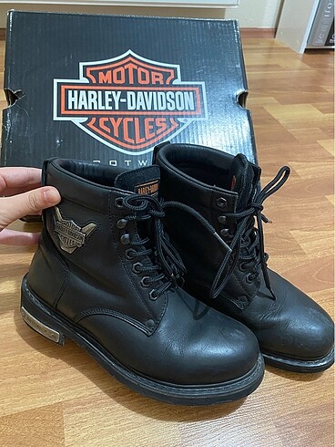 Harley Davidson Gibson Model Siyah Deri Bot