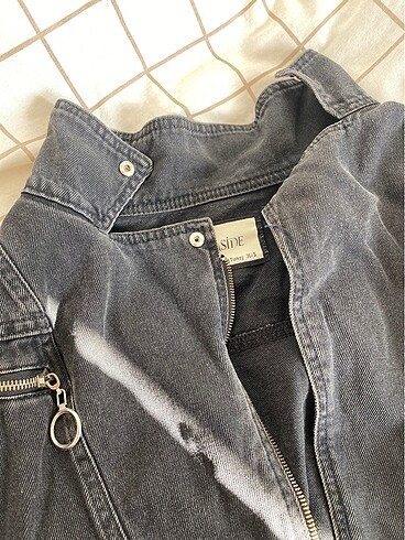 s Beden Siyah crop kot ceket