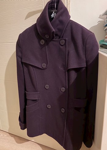 Düğmeli Mor Kaban - Görsel 2