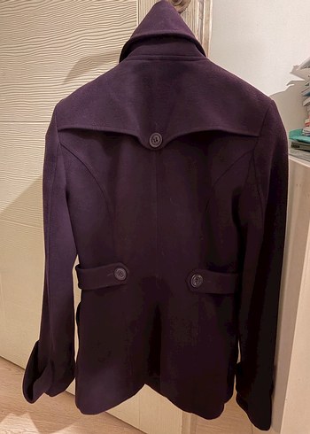 Düğmeli Mor Kaban - Görsel 3