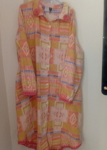 Uzun, bol kesim, çok renkli bohem kadın   oduncu hırka - Görsel 3