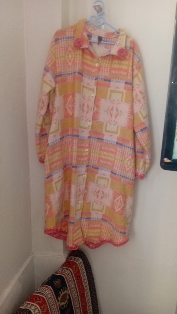 Uzun, bol kesim, çok renkli bohem kadın   oduncu hırka - Görsel 2