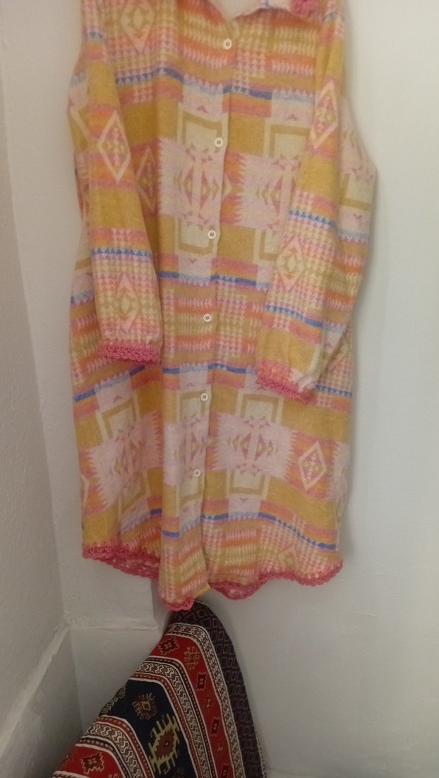 Uzun, bol kesim, çok renkli bohem kadın   oduncu hırka - Görsel 4