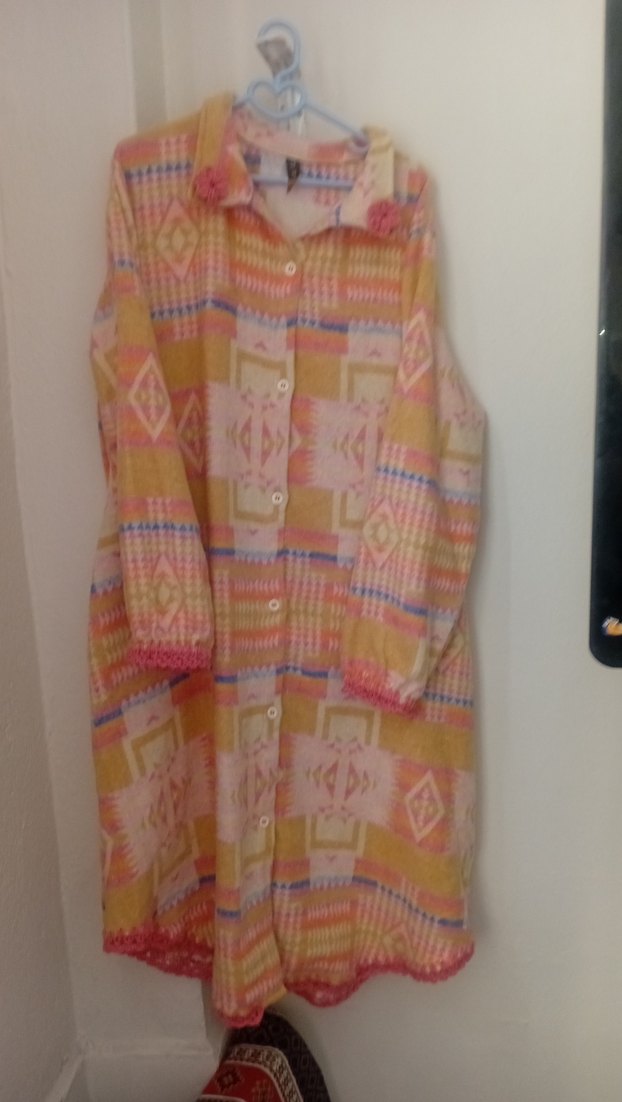 Uzun, bol kesim, çok renkli bohem kadın   oduncu hırka - Görsel 3