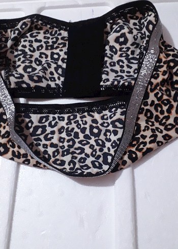 Diğer Leopar Desenli Straplez Gotik Büstiyer