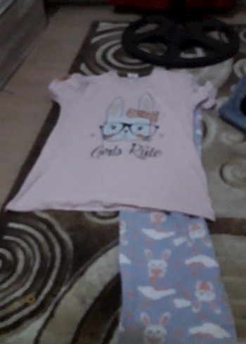 Kız Çocuk Pembe Pamuklu Kısa Kollu Pijama Takımı