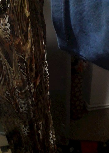 Kahverengi Yılan Desenli Uzun Bohem Elbise - Görsel 4