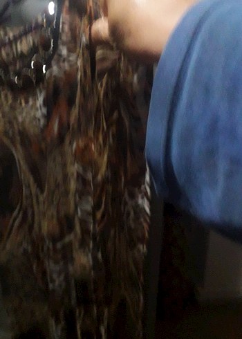 Kahverengi Yılan Desenli Uzun Bohem Elbise - Görsel 3