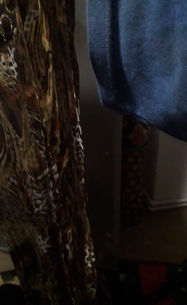 Kahverengi Yılan Desenli Uzun Bohem Elbise - Görsel 4