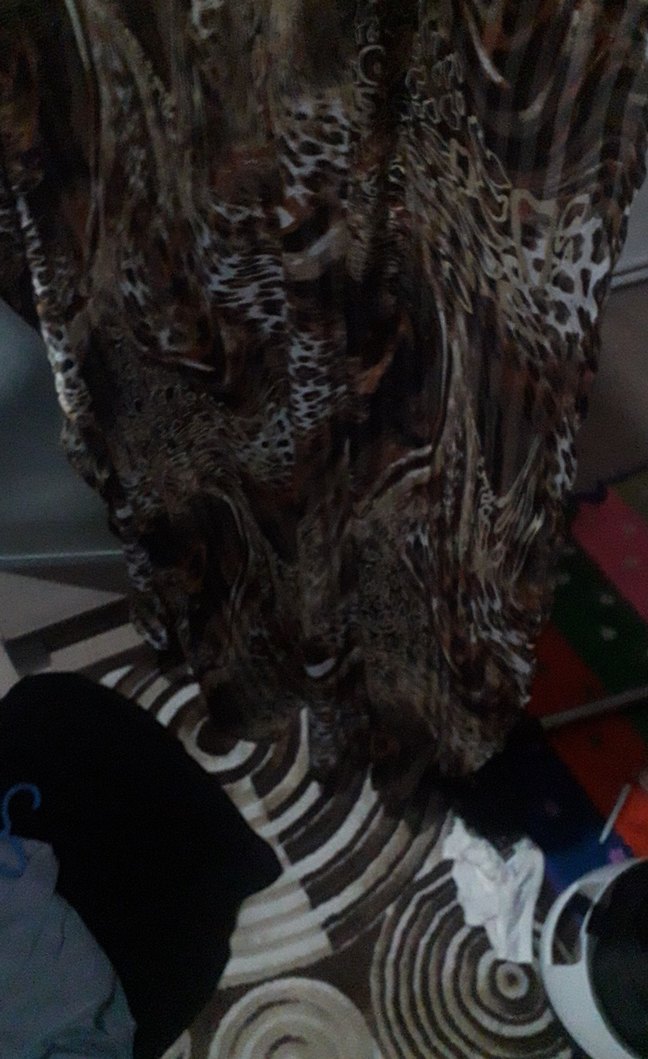 Kahverengi Yılan Desenli Uzun Bohem Elbise - Görsel 5