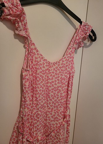 Pembe Mini Bohem V Yaka Elbise - Görsel 2