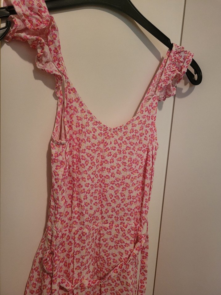 Pembe Mini Bohem V Yaka Elbise - Görsel 2