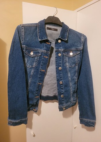 Düğmeli Mavi Kadın Denim Ceket - Görsel 2