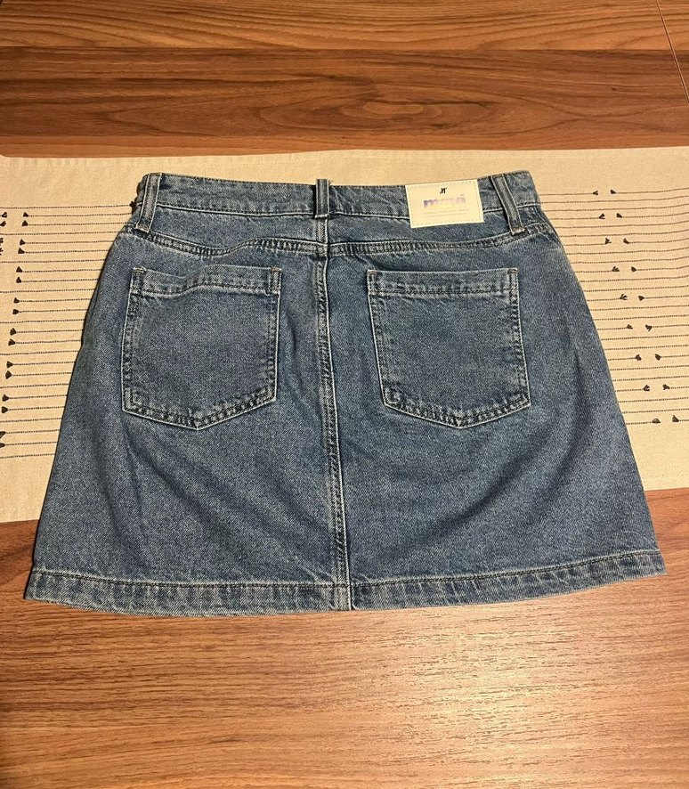 Kadın Mavi Denim Midi Etek - Görsel 2
