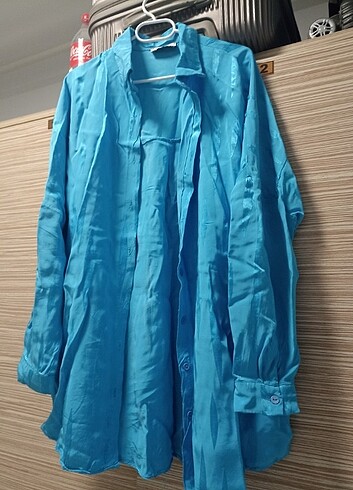 Oversize mavi gömlek