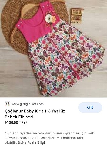24-36 Ay Beden ÇAĞLANUR BABY KİTS 1_3 YAŞ KELEBEK DESENLİ BEBEK ELBİSESİ