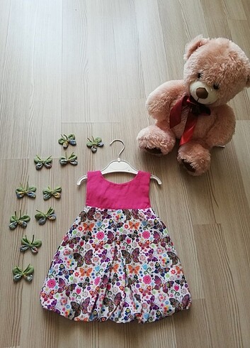 Zara ÇAĞLANUR BABY KİTS 1_3 YAŞ KELEBEK DESENLİ BEBEK ELBİSESİ