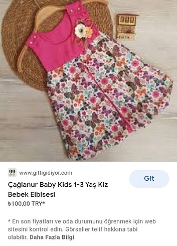 24-36 Ay Beden ÇAĞLANUR MARKA BABY KİTS 1_3 YAŞ KELEBEK DESENLİ BEBEK ELBİSESİ 