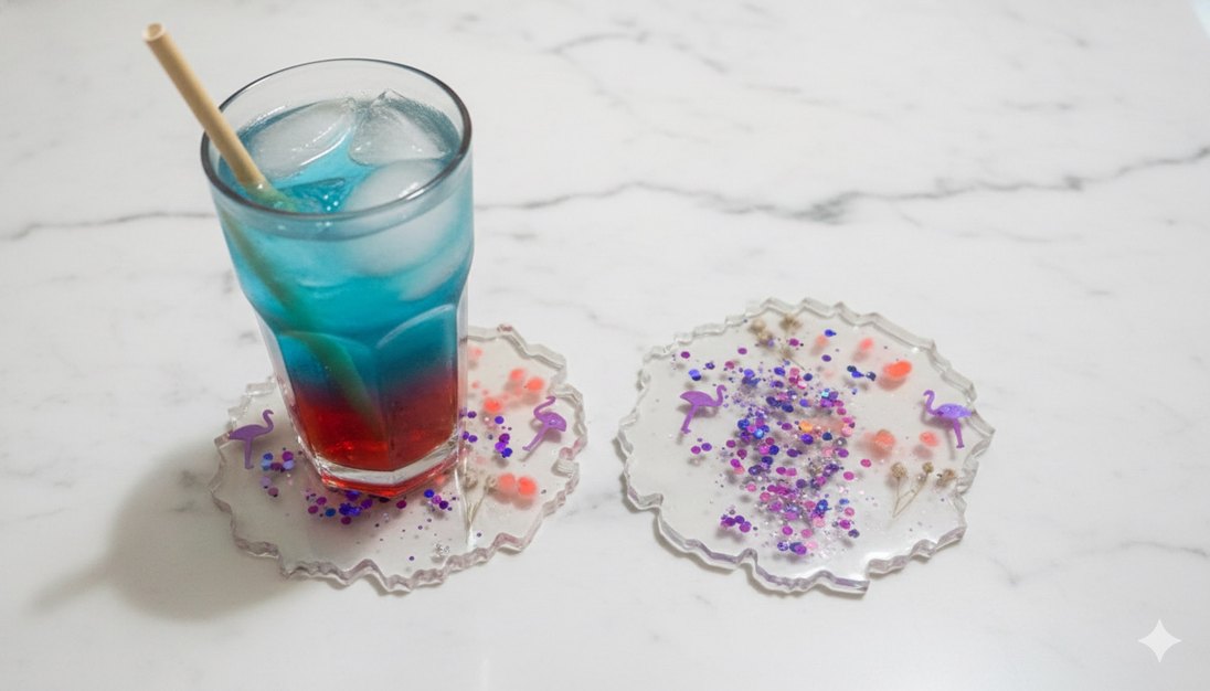 Epoksi bardak altligi 2 adet - Görsel 5