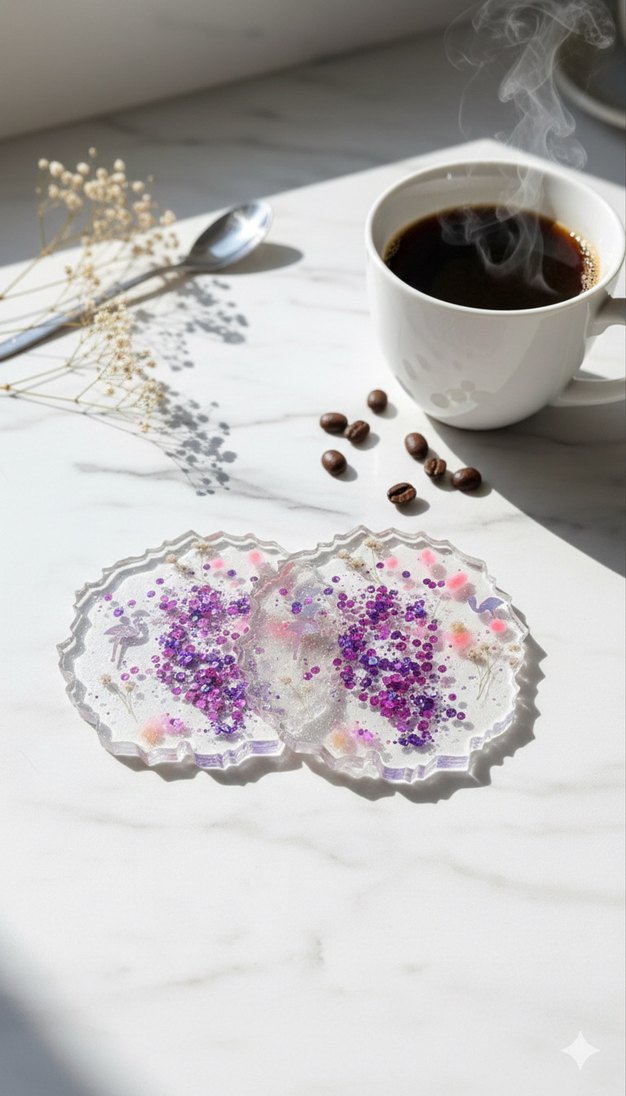 Epoksi bardak altligi 2 adet - Görsel 3