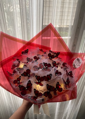 Kırmızı Kelebek buketi - Görsel 4