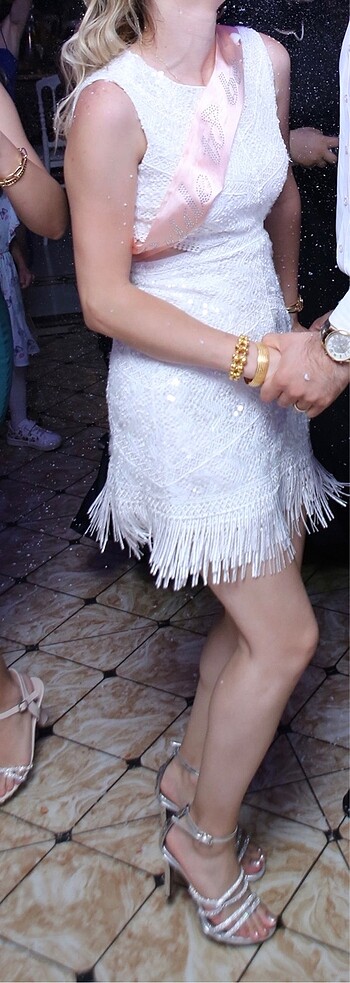 xs Beden beyaz Renk Beyaz after bride to be elbisesi