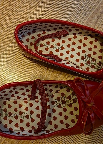 Kırmızı Fiyonk Detaylı Kız Çocuk Babet - Görsel 6