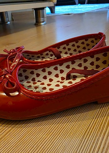 Kırmızı Fiyonk Detaylı Kız Çocuk Babet - Görsel 3