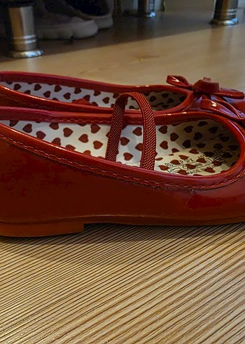 Kırmızı Fiyonk Detaylı Kız Çocuk Babet - Görsel 2