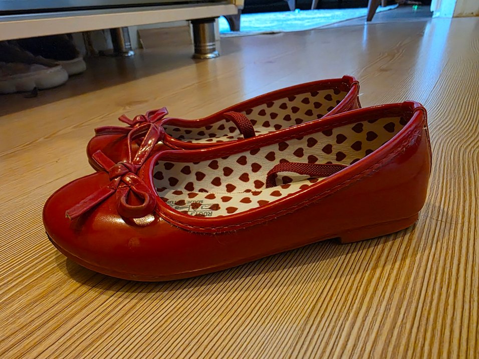 Kırmızı Fiyonk Detaylı Kız Çocuk Babet - Görsel 3