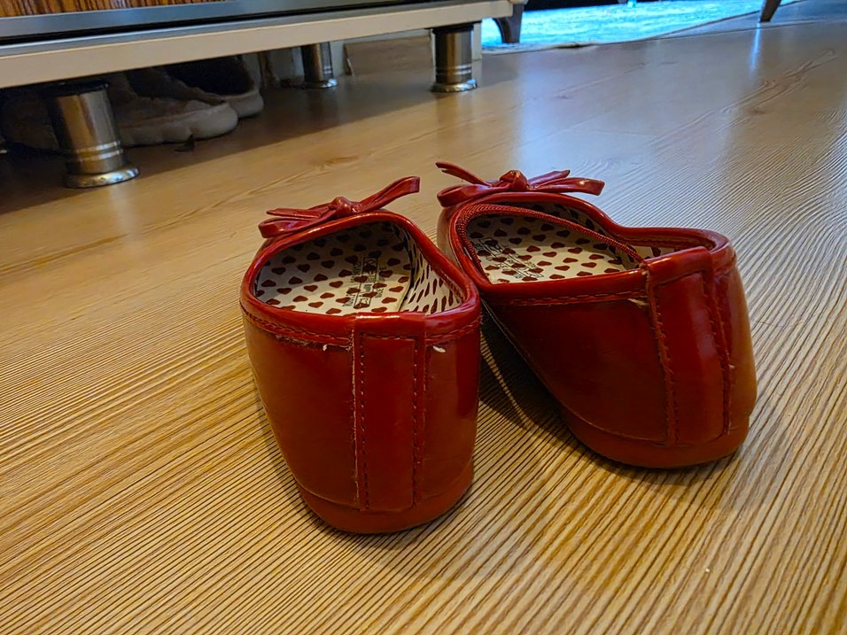 Kırmızı Fiyonk Detaylı Kız Çocuk Babet - Görsel 5