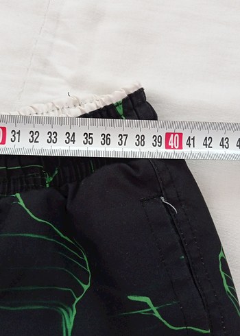 Erkek Loose Fit Koyu Yeşil Tie-Dye Mini Mayo - Görsel 7