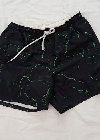 Erkek Loose Fit Koyu Yeşil Tie-Dye Mini Mayo - Görsel 2