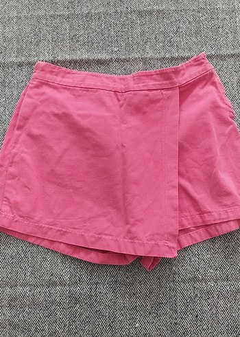 Pembe Pamuklu Fitted Kız Şortu - Görsel 2