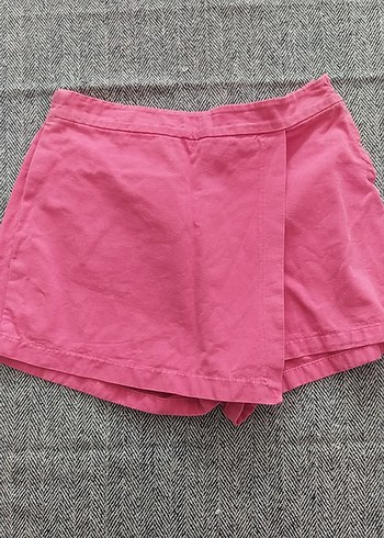 Pembe Pamuklu Fitted Kız Şortu - Görsel 3