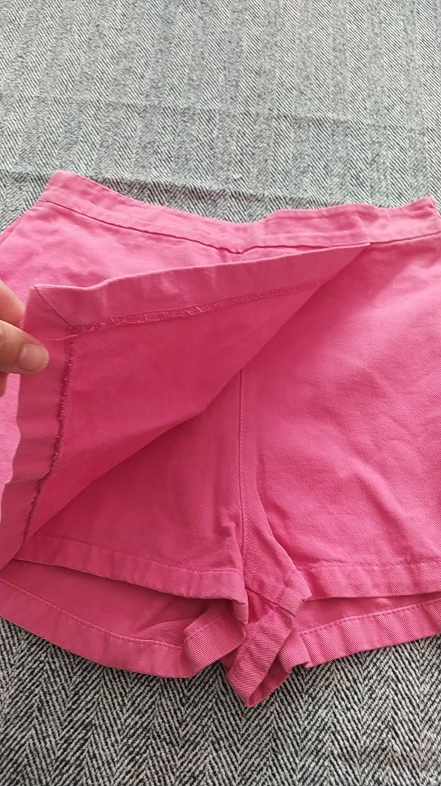 Pembe Pamuklu Fitted Kız Şortu - Görsel 4