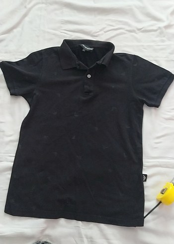 Siyah Polo Yaka Kısa Kollu Erkek Tişört - Görsel 3