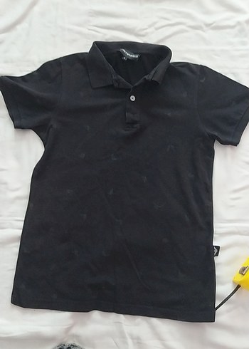 Siyah Polo Yaka Kısa Kollu Erkek Tişört - Görsel 2