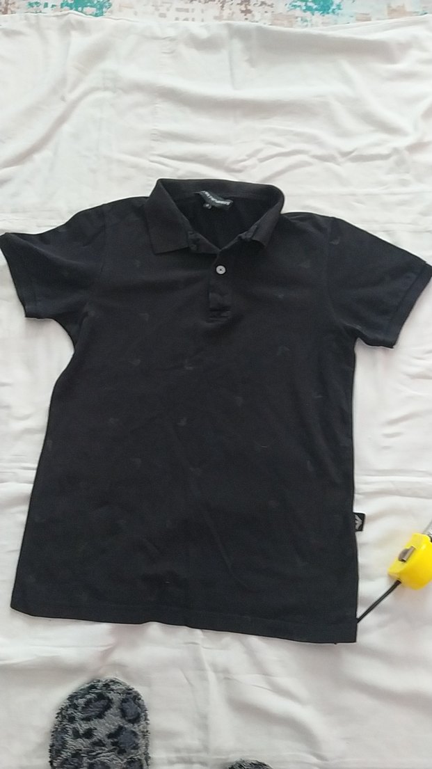 Siyah Polo Yaka Kısa Kollu Erkek Tişört - Görsel 3