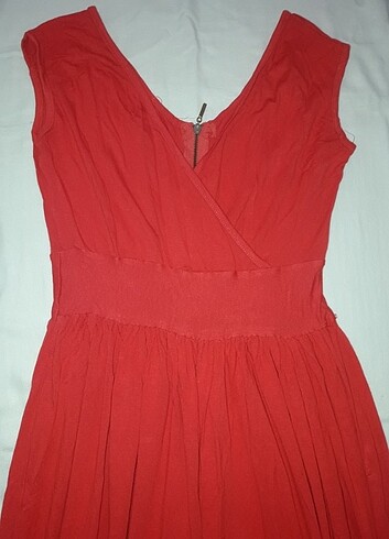 Vicco Kırvaze yaka kırmızı elbise