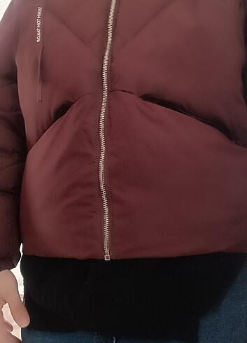 m Beden bordo Renk Şişme mont