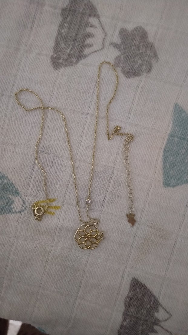 Yaşam Çiçeği Altın Renkli Zincir Detaylı Bohem Midi Kolye - Görsel 2