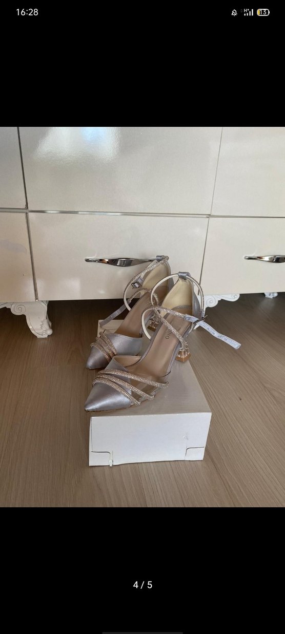 Parlak Lacivert Uzun Kollu Abiye Elbise - Görsel 4