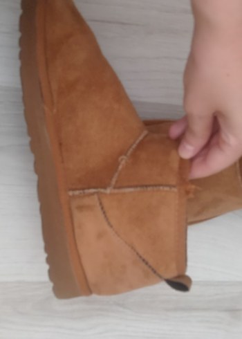 Kürklü Bej Süet Kadın Dolgu Topuk Bot - Görsel 5