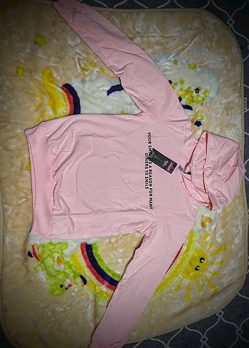 Pembe Kapüşonlu Uzun Kollu Sweatshirt - Görsel 2